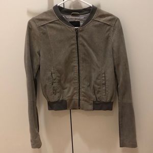 Gray suede Joie bomber jacket XS/S